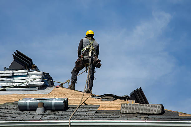 Professional Gutter Installation technician working in Penfield, PA